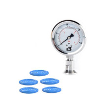 Brewtools analogový tlakový manometer s CLAMP koncovkou TC34